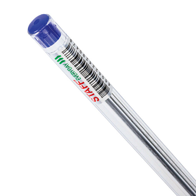 Ручка шариковая "Staff Everday OBP-537", 0,7мм, синяя, чернила на маслянной основе, прозрачный корпус
