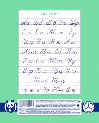 Тетрадь "Hatber Premium", 12л, А5, 80гр/м2, косая линия с дополнительной горизонтальной, на скобе, серия "Панда - Тетрадь"