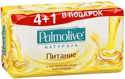 Мыло туалетное "Palmolive", Мёд и Молочко, 70гр, 5 штук в упаковке