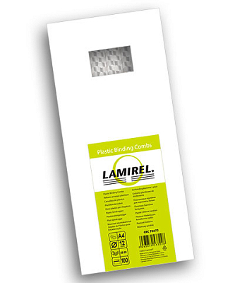 Пружины пластиковые для переплёта "Lamirel", 12мм, 56-80л, белые, 100шт в упаковке