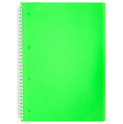 Тетрадь "Hatber", 80л, А4, клетка, пластиковая обложка, на гребне, серия "Diamond Neon - Зелёная"