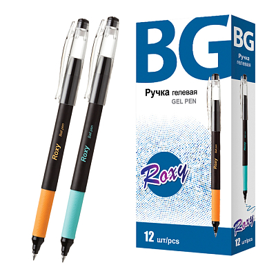 Ручка гелевая "BG Roxy", 0,5мм, синяя, цветной корпус