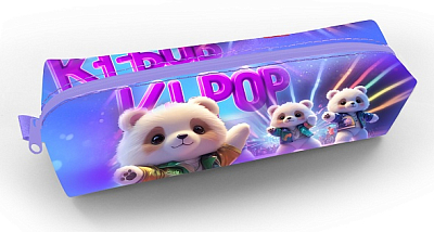 Пенал "Hatber", 210х50х60мм, мягкий, на молнии, серия "K-Pop мишки"