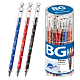 Ручка гелевая "BG Brilliante", 0,5мм, 3 цвета, корпус ассорти, 16 синих, 13 чёрных, 7 красных