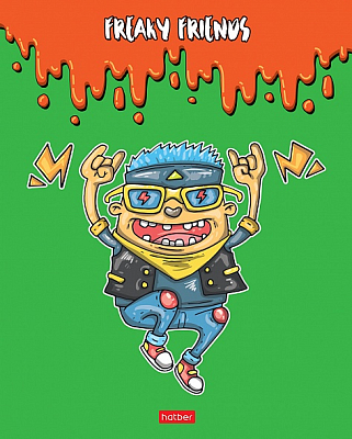 Тетрадь "Hatber", 48л, А5, клетка, на скобе, серия "Freaky Friends"