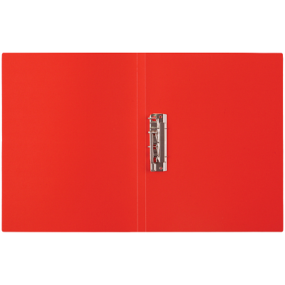 Папка пластиковая для документов "OfficeSpace", А4, 100л, 450мкм, корешок 14мм, металлический зажим, красная