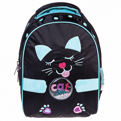 Рюкзак "Hatber", 37x26x17см, полиэстер, 2 отделения, 2 кармана, серия "Primary School - Кошка с ушками"