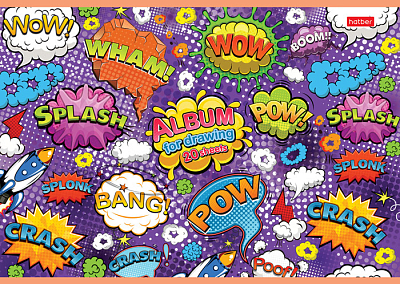 Альбом для рисования "Hatber", 20л, А4, на скобе, серия "Ассорти"