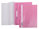 Папка-скоросшиватель пластиковая "Hatber", А4, 140/180мкм, перфорация, прозрачный верх, розовая