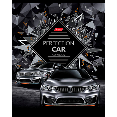 Тетрадь "Hatber", 48л, А5, клетка, 3D лак и фольга, ламинация, на скобе, серия "Perfection Car"