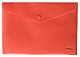 Папка-конверт пластиковая "Hatber", А4, 180мкм, на кнопке, красная