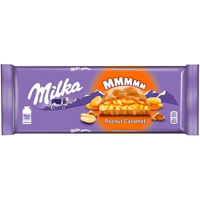 Плиточный молочный шоколад "Milka LU (Милка Лу)", с арахисовой начинкой и воздушным рисом, 276гр