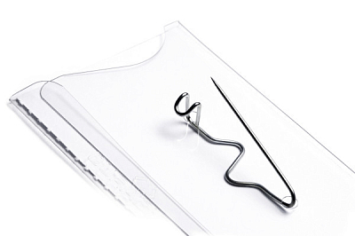 Бейдж пластиковый горизонтальный "Durable", 54х90 мм, с булавкой, прозрачный