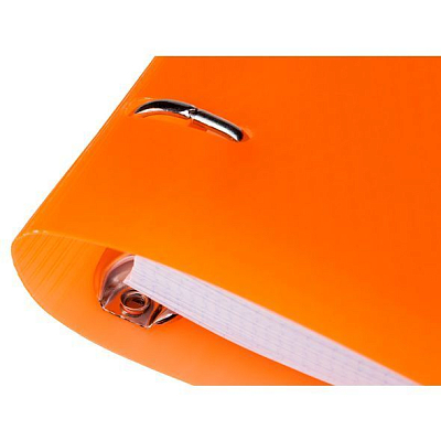 Тетрадь "Hatber", 120л, А5, клетка, на 4-х кольцах, пластиковая обложка, на резинке, серия "Diamond - Оранжевая"