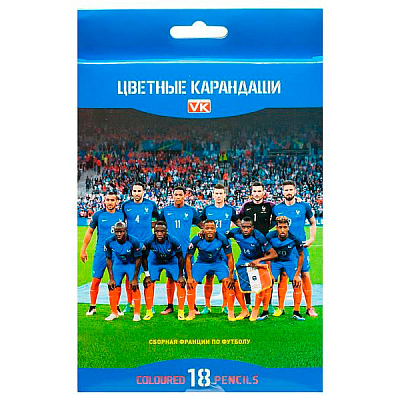 Карандаши "Hatber VK", 18 цветов, серия "Футбол", в картонной упаковке
