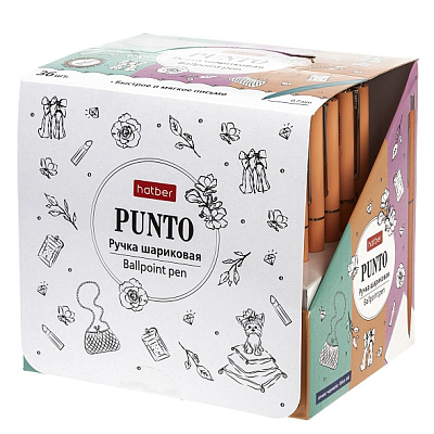 Ручка шариковая автоматическая "Hatber Punto", 0,7мм, синяя, чернила на масляной основе, цветной корпус