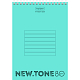 Блокнот "Hatber Premium", 80л, А5, клетка, пластиковая обложка, на гребне, серия "NewTone Pastel - Мята"