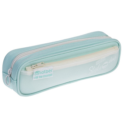 Пенал "Hatber", 230х70х50мм, мягкий, на молнии, серия "Style Day - Mint"