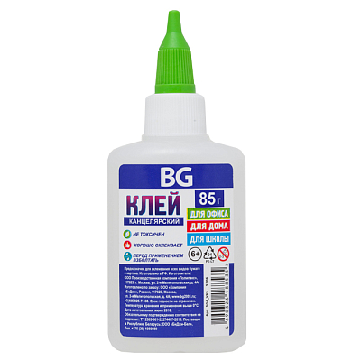 Клей канцелярский "BG", 85гр, с дозатором