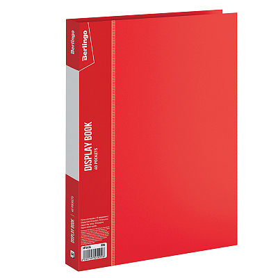Папка пластиковая для документов "Berlingo Standard", А4, 600мкм, 40 вкладышей, 21мм, красная