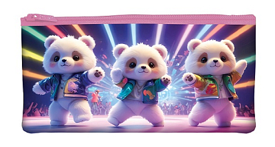 Пенал "Hatber", 205х110мм, мягкий, на молнии, серия "K-Pop мишки"