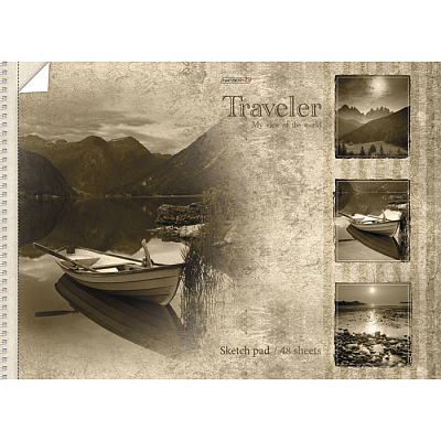 Альбом для рисования "Hatber HD", 48л, А3, перфорация, жёсткая подложка, на спирали, серия "Travel"
