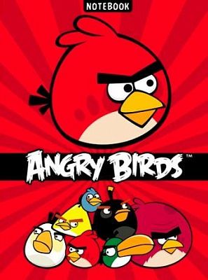 Бизнес-блокнот "Hatber", 80л, А5, клетка, 5 цветный блок, твёрдый переплёт, серия "Angry Birds №3"