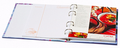 Книга для записи кулинарных рецептов "Hatber Premium", 80л, А5, линия, 5 цветный разделитель, твёрдая обложка, на кольцах, серия "Sweet Cat"