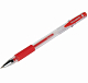 Ручка гелевая "Brauberg Number One", 0,5мм, красная, резиновый грип, прозрачный корпус