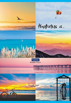 Тетрадь "Hatber Premium", 40л, А4, в точку, лак, на скобе, серия "Happy Time"
