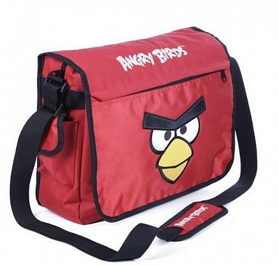 Сумка текстильная "Hatber", 31x36x11см, серия "Angry Birds", красная