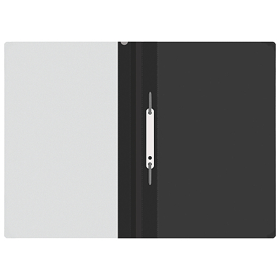 Папка-скоросшиватель пластиковая для документов "OfficeSpace", А4, 120мкм, прозрачный верх, чёрная