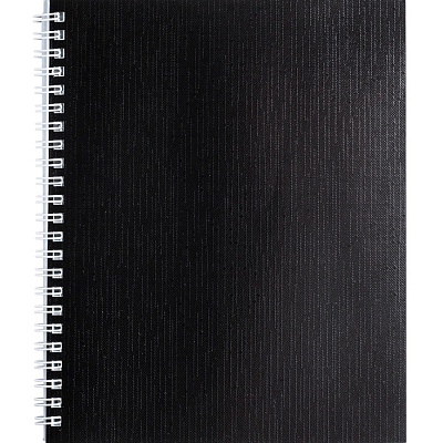 Тетрадь "Hatber", 96л, А5, клетка, обложка бумвинил, на гребне, серия "Metallic - Чёрная"