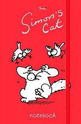 Записная книжка "Hatber", 80-40л, А6, клетка, твёрдая обложка, на гребне, клапан, серия "Кот Саймона