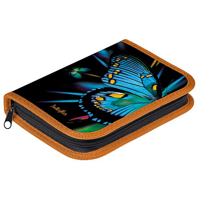 Пенал "Hatber", 190х130мм, 1 отделение, на молнии, серия "Butterfly"