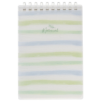 Блокнот "Hatber Premium", 80л, А6, клетка, тонированный блок, тиснение фольгой, пластиковая обложка с печатью, на мягкой спирали, серия "Naturals - Li