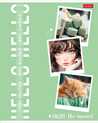 Тетрадь "Hatber", 48л, А5, клетка, ламинация "Soft-Touch", на скобе, серия "Прекрасные мгновения"