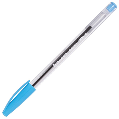 Ручка шариковая "Brauberg Ice", 0,6мм, синяя, чернила на масляной основе, прозрачный корпус