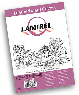 Обложки картонные для переплёта "Lamirel Delta", А4, 250гр/м2, кофейные, тиснение под "кожу", 100шт в упаковке