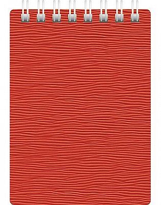 Блокнот "Hatber", 80л, А7, клетка, пластиковая обложка, на гребне, серия "Wood Красный"