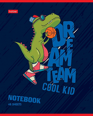 Тетрадь "Hatber", 48л, А5, клетка, лак, на скобе, серия "Croco Boys"