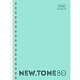 Записная книжка "Hatber Premium", 80л, А6, клетка, обложка пластик, на гребне, серия "NewTone Pastel - Мята"