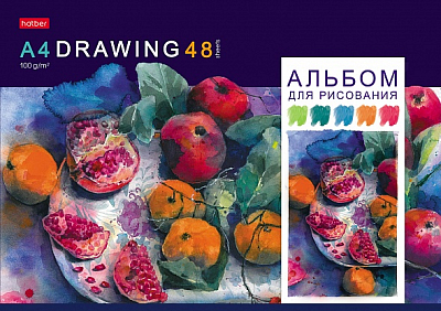 Альбом для рисования "Hatber", 48л, А4, на скобе, серия "Акварельная палитра"
