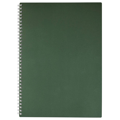 Тетрадь "Hatber", 80л, А4, клетка, пластиковая обложка, на гребне, серия "Metallic - Зелёная"