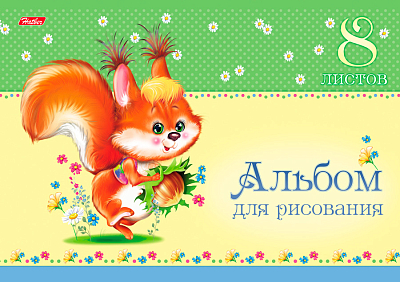 Альбом для рисования "Hatber", 8л, А4, на скобе, серия "Лохматики"