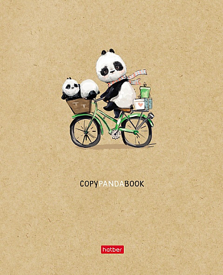 Тетрадь "Hatber", 48л, А5, клетка, кремовый тонированный блок, на скобе, серия "Panda Book"