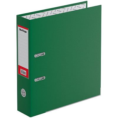 Папка-регистратор "Berlingo Hyper", А4, 80мм, 600л, арочный механизм, бумвинил, нижняя металлическая окантовка, зелёная