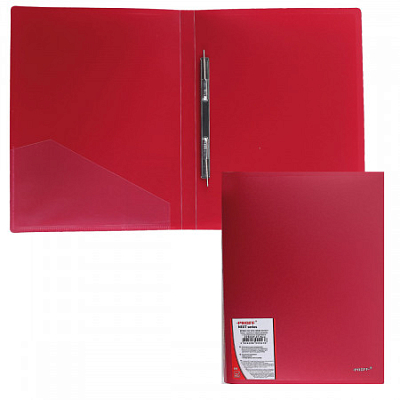 Папка пластиковая "Proff Next", А4, 600мкм, 17мм, пружинный скоросшиватель, красная