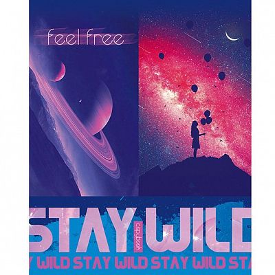 Тетрадь общая "BG", 48л, А5, клетка, на скобе, серия "Feel Free"