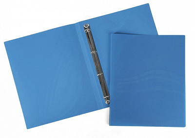 Папка пластиковая "Hatber", А4, на 4-х кольцах, 500мкм, корешок 25мм, серия "Line - Синяя"